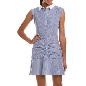 ENGLISH FACTORY | Ruched striped shirt dress NWOT